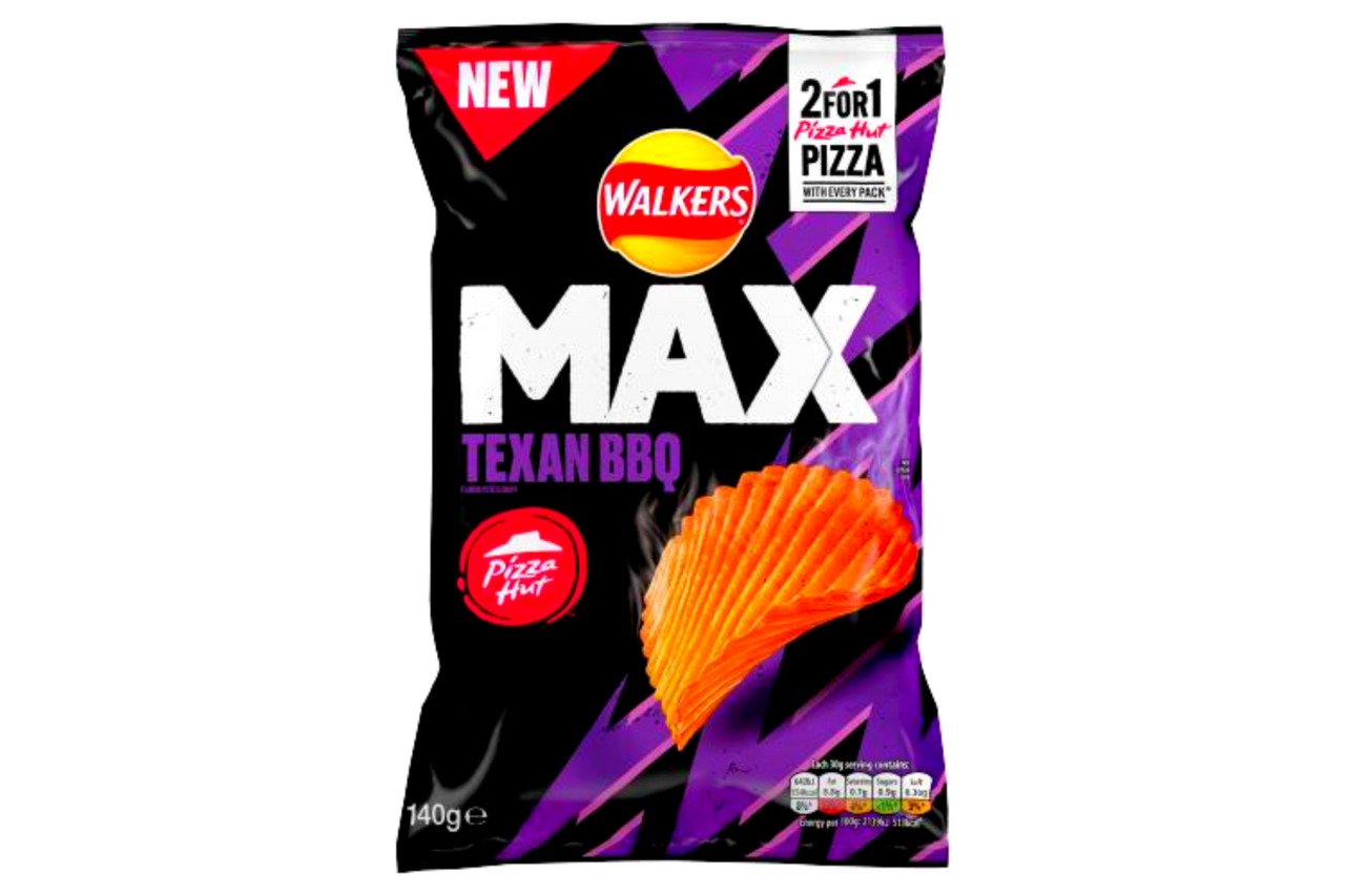 Walkers Max Pizza Hut Texan BBQ Flavour Potato Crisps 140g Best